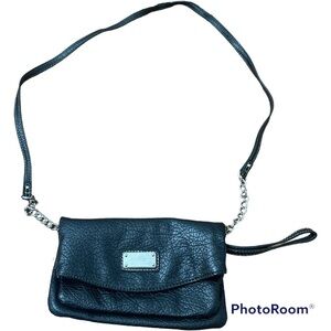 NINE WEST black faux leather crossbody purse